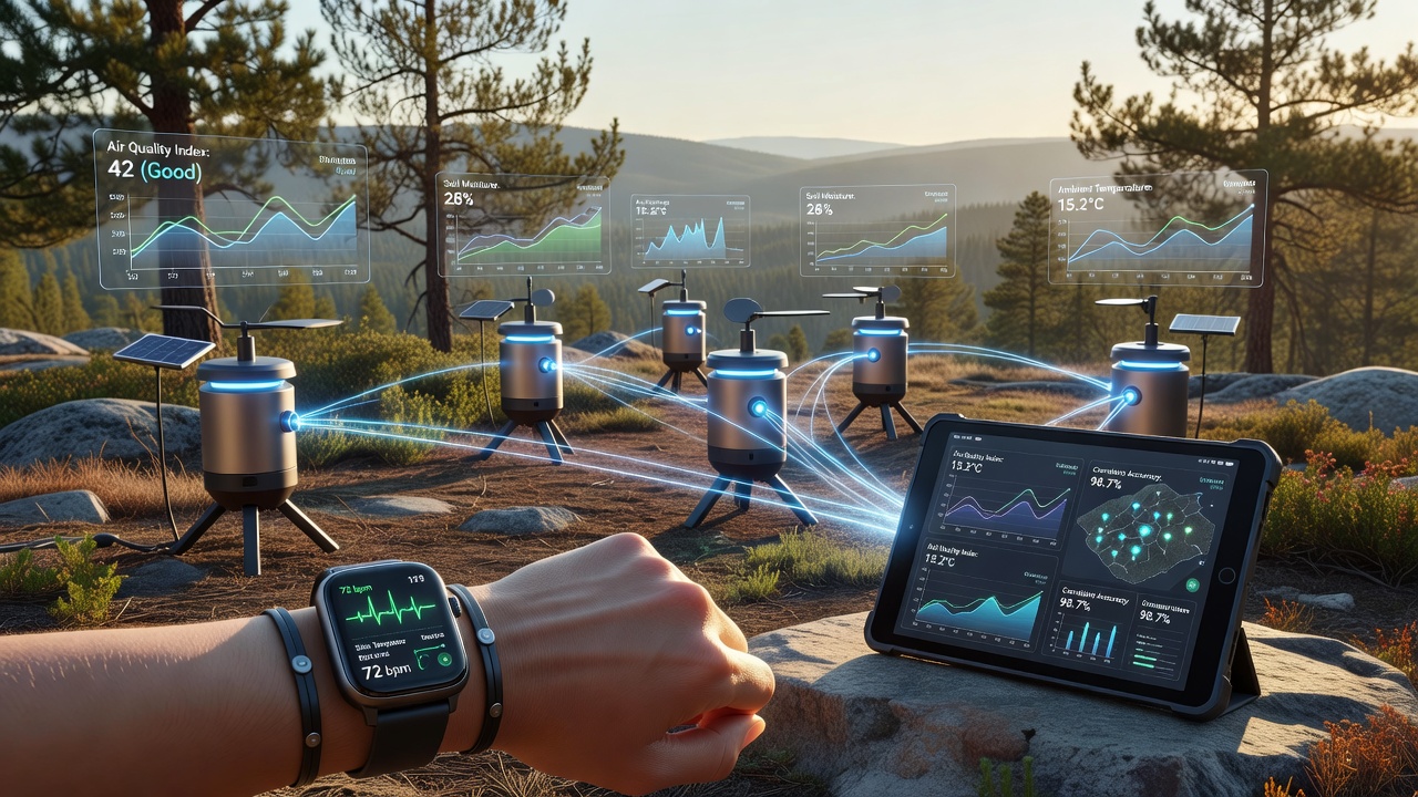 Integrating Biometric Signals with Distributed Beacon Networks for Precision Environmental Data Validation in Remote Monitoring Setups